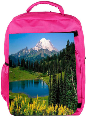 

Snoogg Eco Friendly Canvas Small Pond In Garden Designer Backpack Rucksack School Travel Unisex Casual Canvas Bag Bookbag Satchel 5 L Backpack(Pink)