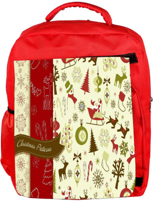 

Snoogg Eco Friendly Canvas Christmas Season Designer Backpack Rucksack School Travel Unisex Casual Canvas Bag Bookbag Satchel 5 L Backpack(Red)
