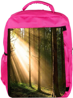 

Snoogg Eco Friendly Canvas Falling Sunlight In Forest Designer Backpack Rucksack School Travel Unisex Casual Canvas Bag Bookbag Satchel 5 L Backpack(Pink)