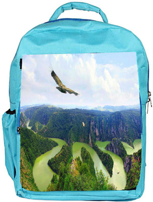 

Snoogg Eco Friendly Canvas Eagle Flying Designer Backpack Rucksack School Travel Unisex Casual Canvas Bag Bookbag Satchel 5 L Backpack(Blue)