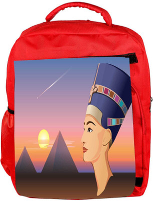 

Snoogg Eco Friendly Canvas Nefertiti And Giza Vector Backpack Rucksack School Travel Unisex Casual Canvas Bag Bookbag Satchel 5 L Backpack(Red)