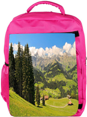 

Snoogg Eco Friendly Canvas Tall Trees Designer Backpack Rucksack School Travel Unisex Casual Canvas Bag Bookbag Satchel 5 L Backpack(Pink)
