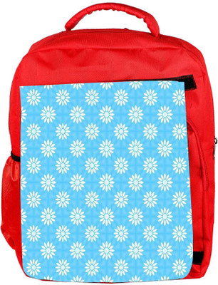 

Snoogg Eco Friendly Canvas White Floral Blue Pattern Designer Backpack Rucksack School Travel Unisex Casual Canvas Bag Bookbag Satchel 5 L Backpack(Red)
