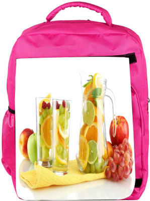 

Snoogg Eco Friendly Canvas Fruit Juice Designer Backpack Rucksack School Travel Unisex Casual Canvas Bag Bookbag Satchel 5 L Backpack(Pink)