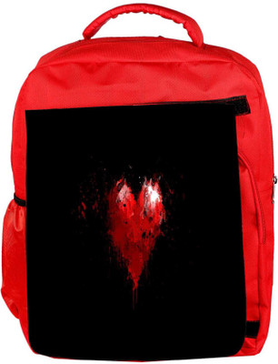 

Snoogg Eco Friendly Canvas Broken Heart Designer Backpack Rucksack School Travel Unisex Casual Canvas Bag Bookbag Satchel 5 L Backpack(Red)
