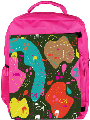 

Snoogg Eco Friendly Canvas Sea World Green Pattern Designer Backpack Rucksack School Travel Unisex Casual Canvas Bag Bookbag Satchel 5 L Backpack(Pink)