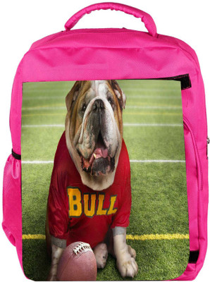 

Snoogg Eco Friendly Canvas Bull Dog Designer Backpack Rucksack School Travel Unisex Casual Canvas Bag Bookbag Satchel 5 L Backpack(Pink)