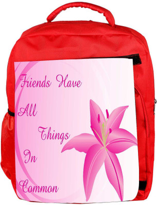 

Snoogg Eco Friendly Canvas Background With Lily Flower Backpack Rucksack School Travel Unisex Casual Canvas Bag Bookbag Satchel 5 L Backpack(Red)