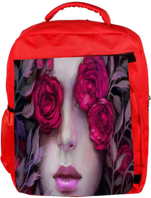 

Snoogg Eco Friendly Canvas Woman In Roses 2563 Backpack Rucksack School Travel Unisex Casual Canvas Bag Bookbag Satchel 5 L Backpack(Red)