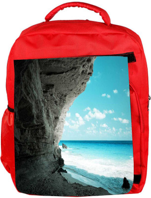 

Snoogg Eco Friendly Canvas Beach Side Place Designer Backpack Rucksack School Travel Unisex Casual Canvas Bag Bookbag Satchel 5 L Backpack(Red)