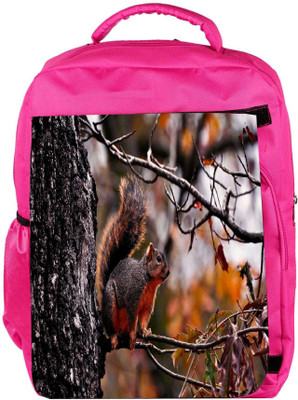 

Snoogg Eco Friendly Canvas Squarril On Branch Designer Backpack Rucksack School Travel Unisex Casual Canvas Bag Bookbag Satchel 5 L Backpack(Pink)