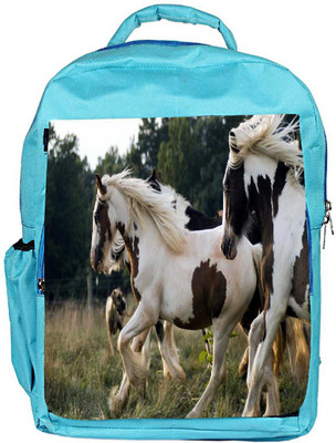 

Snoogg Eco Friendly Canvas Multicolor Horses Designer Backpack Rucksack School Travel Unisex Casual Canvas Bag Bookbag Satchel 5 L Backpack(Blue)