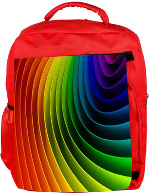

Snoogg Eco Friendly Canvas Multiple Colors Strips Designer Backpack Rucksack School Travel Unisex Casual Canvas Bag Bookbag Satchel 5 L Backpack(Red)
