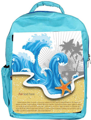 

Snoogg Eco Friendly Canvas Vector Summer Background With Waves Backpack Rucksack School Travel Unisex Casual Canvas Bag Bookbag Satchel 5 L Backpack(Blue)
