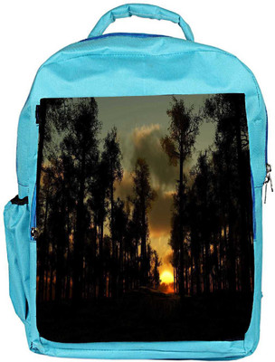 

Snoogg Eco Friendly Canvas Sunset In Forest Designer Backpack Rucksack School Travel Unisex Casual Canvas Bag Bookbag Satchel 5 L Backpack(Blue)