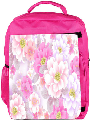 

Snoogg Eco Friendly Canvas Floral Background Designer Backpack Rucksack School Travel Unisex Casual Canvas Bag Bookbag Satchel 5 L Backpack(Pink)