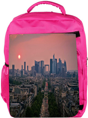 

Snoogg Eco Friendly Canvas Green Roads In City Designer Backpack Rucksack School Travel Unisex Casual Canvas Bag Bookbag Satchel 5 L Backpack(Pink)