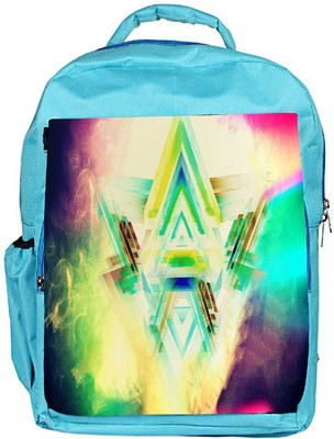 

Snoogg Eco Friendly Canvas Triangles On Colorful Smoke Abstract Designer Backpack Rucksack School Travel Unisex Casual Canvas Bag Bookbag Satchel 5 L Backpack(Blue)