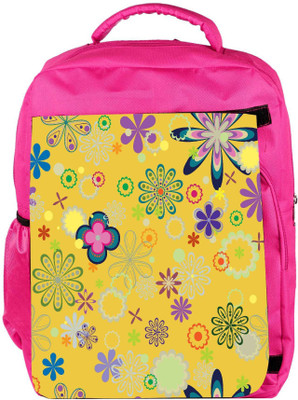 

Snoogg Eco Friendly Canvas Yellow Floral Pattern Designer Backpack Rucksack School Travel Unisex Casual Canvas Bag Bookbag Satchel 5 L Backpack(Pink)