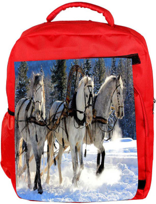 

Snoogg Eco Friendly Canvas White Horse Designer Backpack Rucksack School Travel Unisex Casual Canvas Bag Bookbag Satchel 5 L Backpack(Red)