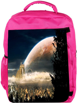 

Snoogg Eco Friendly Canvas Fantasy Landscape Church Designer Backpack Rucksack School Travel Unisex Casual Canvas Bag Bookbag Satchel 5 L Backpack(Pink)