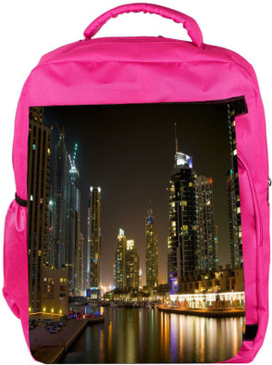 

Snoogg Eco Friendly Canvas Evening View Of Buildings Designer Backpack Rucksack School Travel Unisex Casual Canvas Bag Bookbag Satchel 5 L Backpack(Pink)