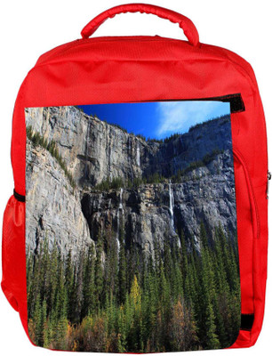 

Snoogg Eco Friendly Canvas Abstract Big Rocks Designer Backpack Rucksack School Travel Unisex Casual Canvas Bag Bookbag Satchel 5 L Backpack(Red)