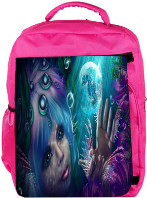 

Snoogg Eco Friendly Canvas Mermaid Fantasy Designer Backpack Rucksack School Travel Unisex Casual Canvas Bag Bookbag Satchel 5 L Backpack(Pink)