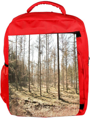 

Snoogg Eco Friendly Canvas Dried Trees Designer Backpack Rucksack School Travel Unisex Casual Canvas Bag Bookbag Satchel 5 L Backpack(Red)
