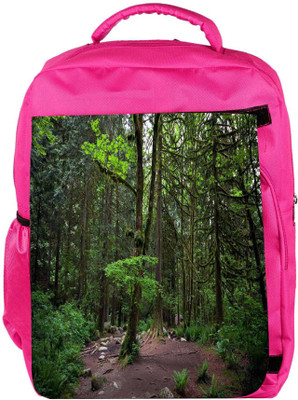 

Snoogg Eco Friendly Canvas Tall Trees Designer Backpack Rucksack School Travel Unisex Casual Canvas Bag Bookbag Satchel 5 L Backpack(Pink)