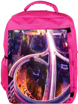 

Snoogg Eco Friendly Canvas City Roads Designer Backpack Rucksack School Travel Unisex Casual Canvas Bag Bookbag Satchel 5 L Backpack(Pink)