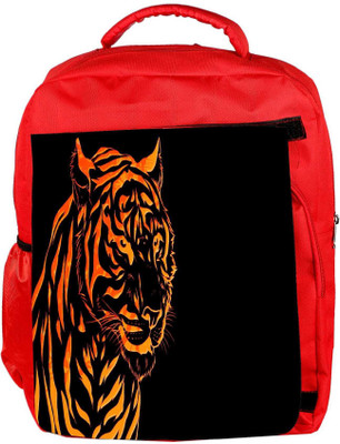 

Snoogg Eco Friendly Canvas Fury Tiger Designer Backpack Rucksack School Travel Unisex Casual Canvas Bag Bookbag Satchel 5 L Backpack(Red)