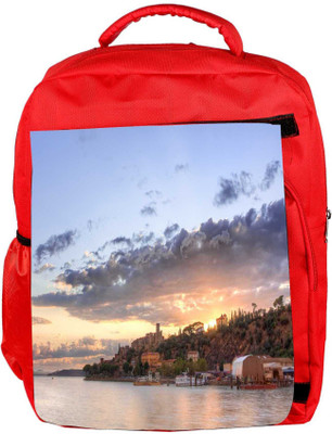 

Snoogg Eco Friendly Canvas Houses Attached With Forest Designer Backpack Rucksack School Travel Unisex Casual Canvas Bag Bookbag Satchel 5 L Backpack(Red)