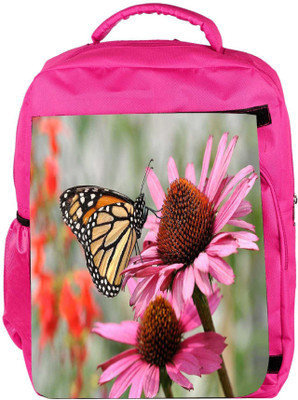 

Snoogg Eco Friendly Canvas Butterfly In Flower Designer Backpack Rucksack School Travel Unisex Casual Canvas Bag Bookbag Satchel 5 L Backpack(Pink)