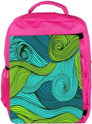 

Snoogg Eco Friendly Canvas Vector Abstract Hand Drawn Waves Texture Backpack Rucksack School Travel Unisex Casual Canvas Bag Bookbag Satchel 5 L Backpack(Pink)