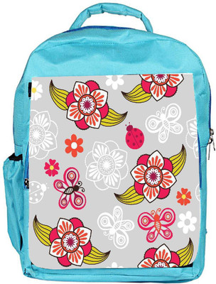 

Snoogg Eco Friendly Canvas Spring Seamless Pattern With Flowers And Ladybirds Backpack Rucksack School Travel Unisex Casual Canvas Bag Bookbag Satchel 5 L Backpack(Blue)