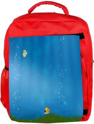 

Snoogg Eco Friendly Canvas Colorful Fish Designer Backpack Rucksack School Travel Unisex Casual Canvas Bag Bookbag Satchel 5 L Backpack(Red)