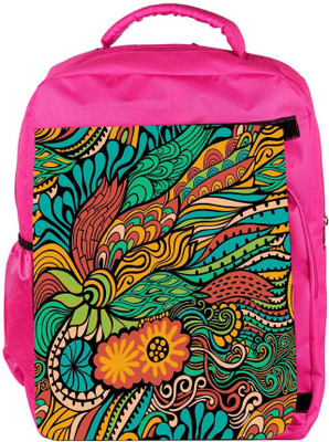 

Snoogg Eco Friendly Canvas Vector Seamless Texture With Abstract Flowers Endless Background Ethnic Sea Backpack Rucksack School Travel Unisex Casual Canvas Bag Bookbag Satchel 5 L Backpack(Pink)
