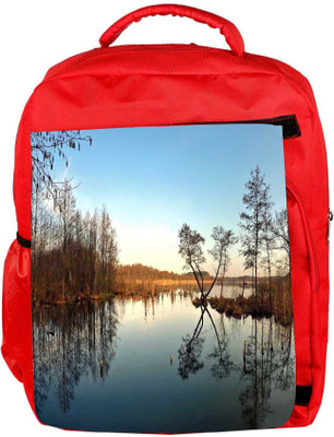 

Snoogg Eco Friendly Canvas Abstract River Designer Backpack Rucksack School Travel Unisex Casual Canvas Bag Bookbag Satchel 5 L Backpack(Red)