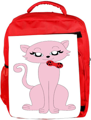 

Snoogg Eco Friendly Canvas Cat Backpack Rucksack School Travel Unisex Casual Canvas Bag Bookbag Satchel 5 L Backpack(Red)