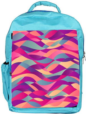 

Snoogg Eco Friendly Canvas Mosaic Abstract Wave Background Colorful Abstract Hand Drawn Pattern Backpack Rucksack School Travel Unisex Casual Canvas Bag Bookbag Satchel 5 L Backpack(Blue)