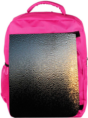

Snoogg Eco Friendly Canvas Black Water Drops Designer Backpack Rucksack School Travel Unisex Casual Canvas Bag Bookbag Satchel 5 L Backpack(Pink)