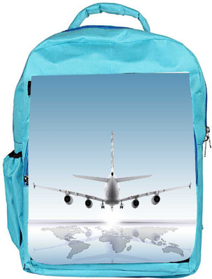 

Snoogg Eco Friendly Canvas Aircraft Landing On The Earth Backpack Rucksack School Travel Unisex Casual Canvas Bag Bookbag Satchel 5 L Backpack(Blue)