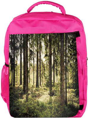 

Snoogg Eco Friendly Canvas Scary Forest Designer Backpack Rucksack School Travel Unisex Casual Canvas Bag Bookbag Satchel 5 L Backpack(Pink)