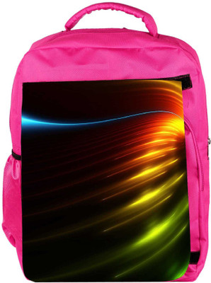 

Snoogg Eco Friendly Canvas Colorful Waves Designer Backpack Rucksack School Travel Unisex Casual Canvas Bag Bookbag Satchel 5 L Backpack(Pink)