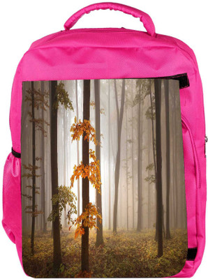 

Snoogg Eco Friendly Canvas Yellow Leaves Designer Backpack Rucksack School Travel Unisex Casual Canvas Bag Bookbag Satchel 5 L Backpack(Pink)