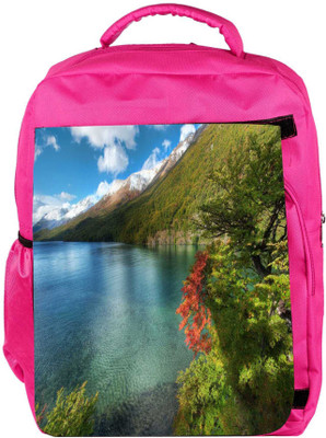 

Snoogg Eco Friendly Canvas Abstract Water Shade Designer Backpack Rucksack School Travel Unisex Casual Canvas Bag Bookbag Satchel 5 L Backpack(Pink)
