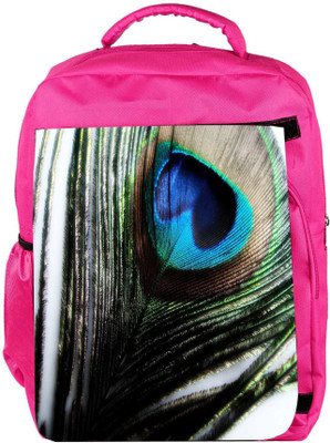 

Snoogg Eco Friendly Canvas Peacock Feather Background Backpack Rucksack School Travel Unisex Casual Canvas Bag Bookbag Satchel 5 L Backpack(Pink)