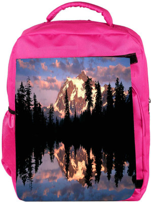 

Snoogg Eco Friendly Canvas Abstract White Hill Top Designer Backpack Rucksack School Travel Unisex Casual Canvas Bag Bookbag Satchel 5 L Backpack(Pink)