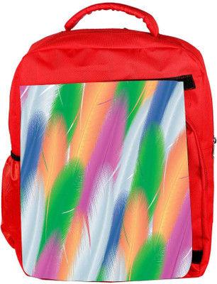 

Snoogg Eco Friendly Canvas Feathers Vector Background Backpack Rucksack School Travel Unisex Casual Canvas Bag Bookbag Satchel 5 L Backpack(Red)